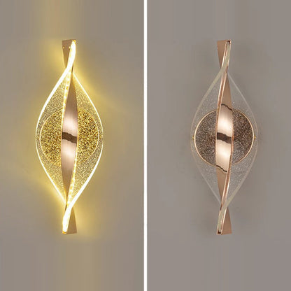 Contemporary Luxury Spiral Shape Acrylic Iron LED Wall Sconce Lamp For Bedroom
