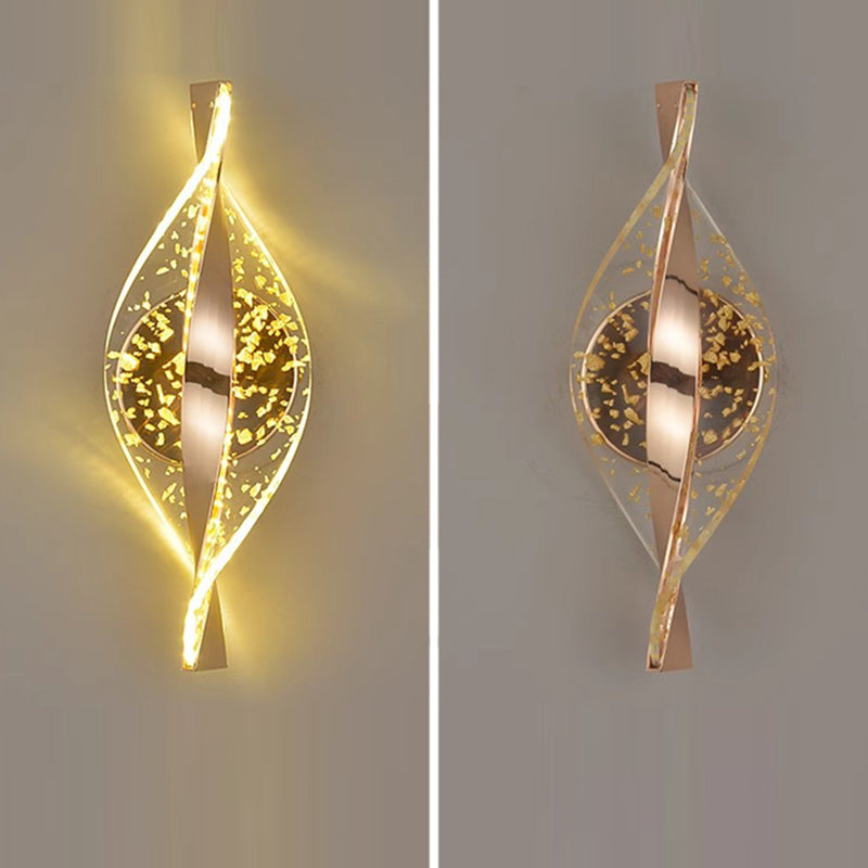 Contemporary Luxury Spiral Shape Acrylic Iron LED Wall Sconce Lamp For Bedroom