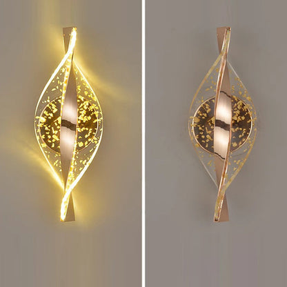 Contemporary Luxury Spiral Shape Acrylic Iron LED Wall Sconce Lamp For Bedroom