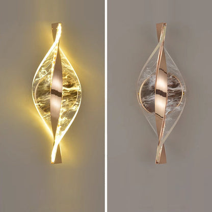 Contemporary Luxury Spiral Shape Acrylic Iron LED Wall Sconce Lamp For Bedroom