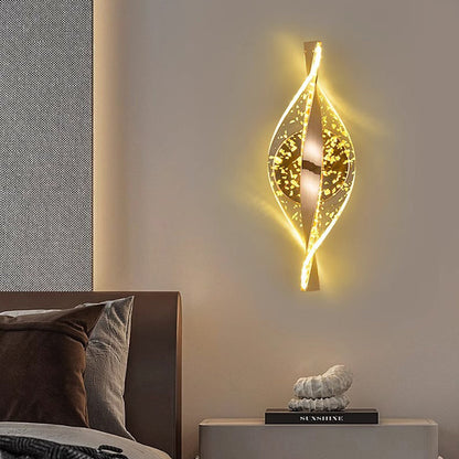 Contemporary Luxury Spiral Shape Acrylic Iron LED Wall Sconce Lamp For Bedroom