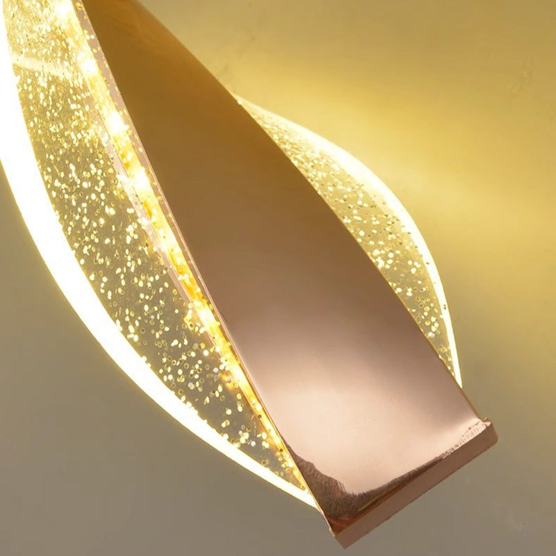 Contemporary Luxury Spiral Shape Acrylic Iron LED Wall Sconce Lamp For Bedroom