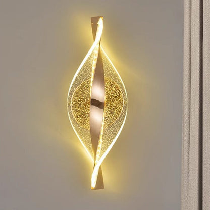 Contemporary Luxury Spiral Shape Acrylic Iron LED Wall Sconce Lamp For Bedroom