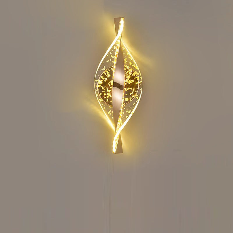 Contemporary Luxury Spiral Shape Acrylic Iron LED Wall Sconce Lamp For Bedroom