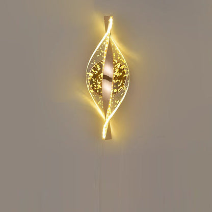 Contemporary Luxury Spiral Shape Acrylic Iron LED Wall Sconce Lamp For Bedroom