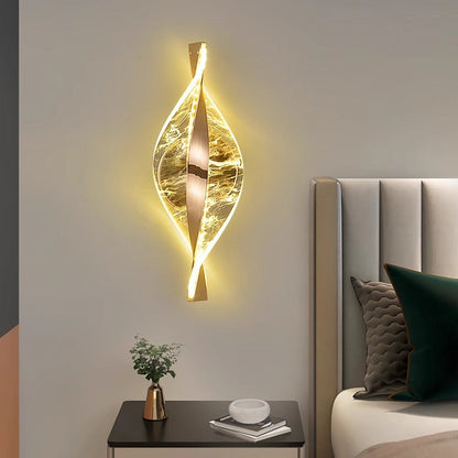 Contemporary Luxury Spiral Shape Acrylic Iron LED Wall Sconce Lamp For Bedroom