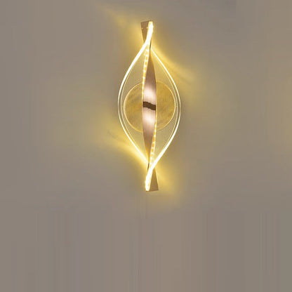 Contemporary Luxury Spiral Shape Acrylic Iron LED Wall Sconce Lamp For Bedroom