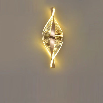 Contemporary Luxury Spiral Shape Acrylic Iron LED Wall Sconce Lamp For Bedroom