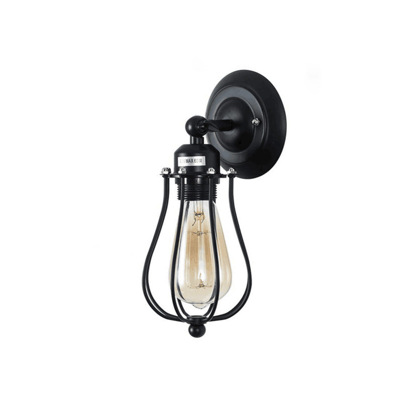 Contemporary Industrial Pot Lid Iron 1-Light Wall Sconce Lamp For Dining Room