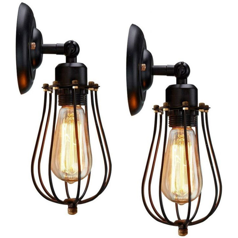 Contemporary Industrial Pot Lid Iron 1-Light Wall Sconce Lamp For Dining Room