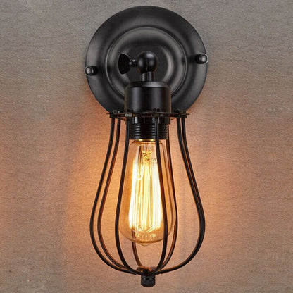 Contemporary Industrial Pot Lid Iron 1-Light Wall Sconce Lamp For Dining Room