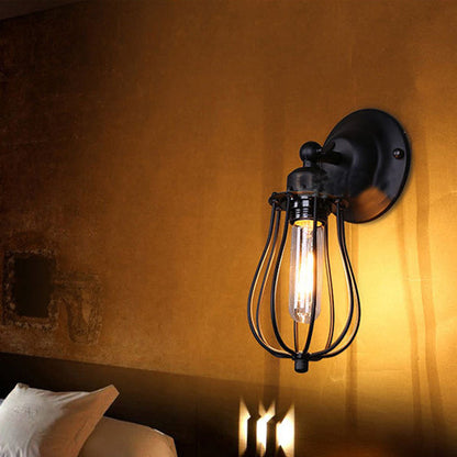 Contemporary Industrial Pot Lid Iron 1-Light Wall Sconce Lamp For Dining Room