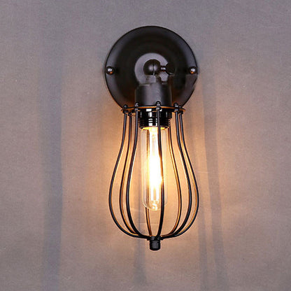 Contemporary Industrial Pot Lid Iron 1-Light Wall Sconce Lamp For Dining Room