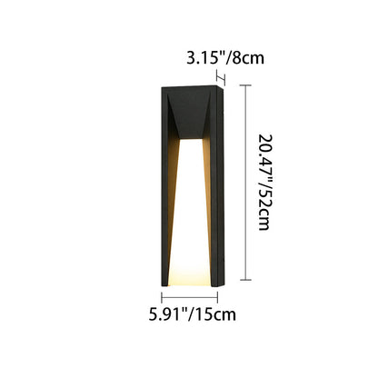 Modern Minimalist Waterproof Rectangular Stainless Steel Acrylic LED Outdoor Wall Sconce Lamp For Garden
