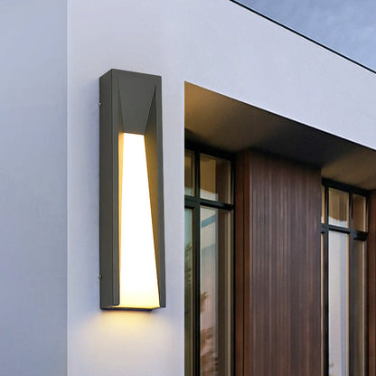 Modern Minimalist Waterproof Rectangular Stainless Steel Acrylic LED Outdoor Wall Sconce Lamp For Garden