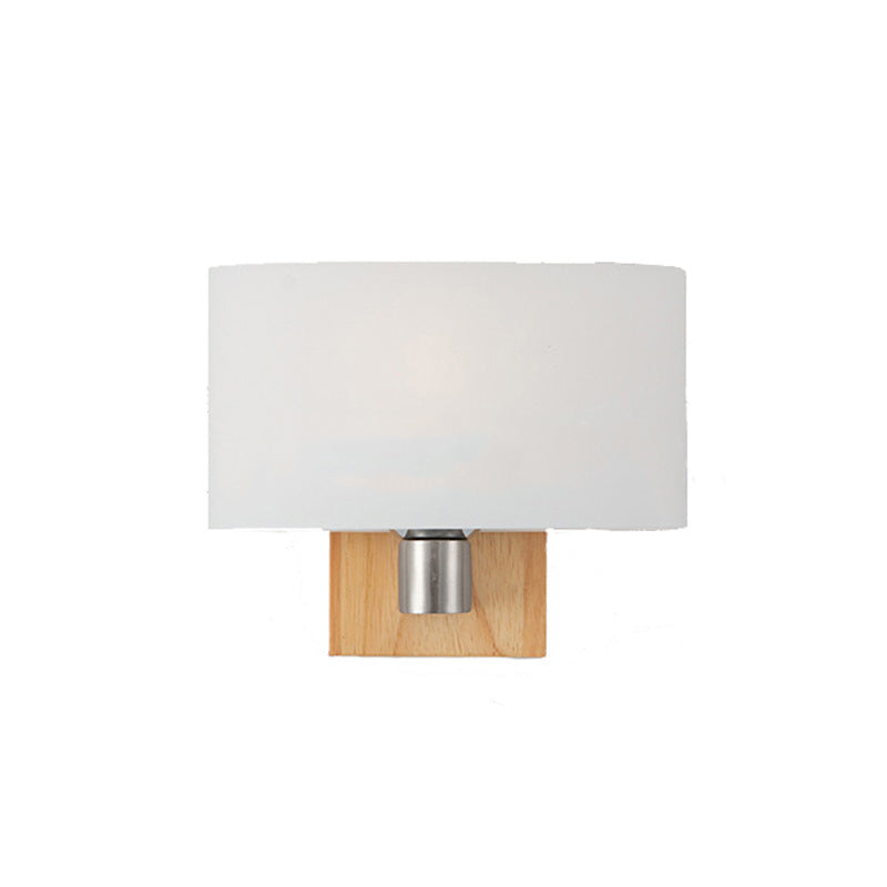 Contemporary Nordic Rectangular Wood Glass 1-Light Wall Sconce Lamp For Bedroom