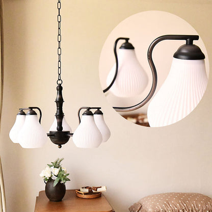 Traditional French Vase Iron PVC 3/5-Light Chandelier For Living Room