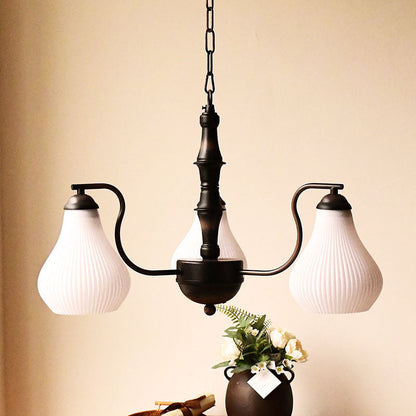 Traditional French Vase Iron PVC 3/5-Light Chandelier For Living Room