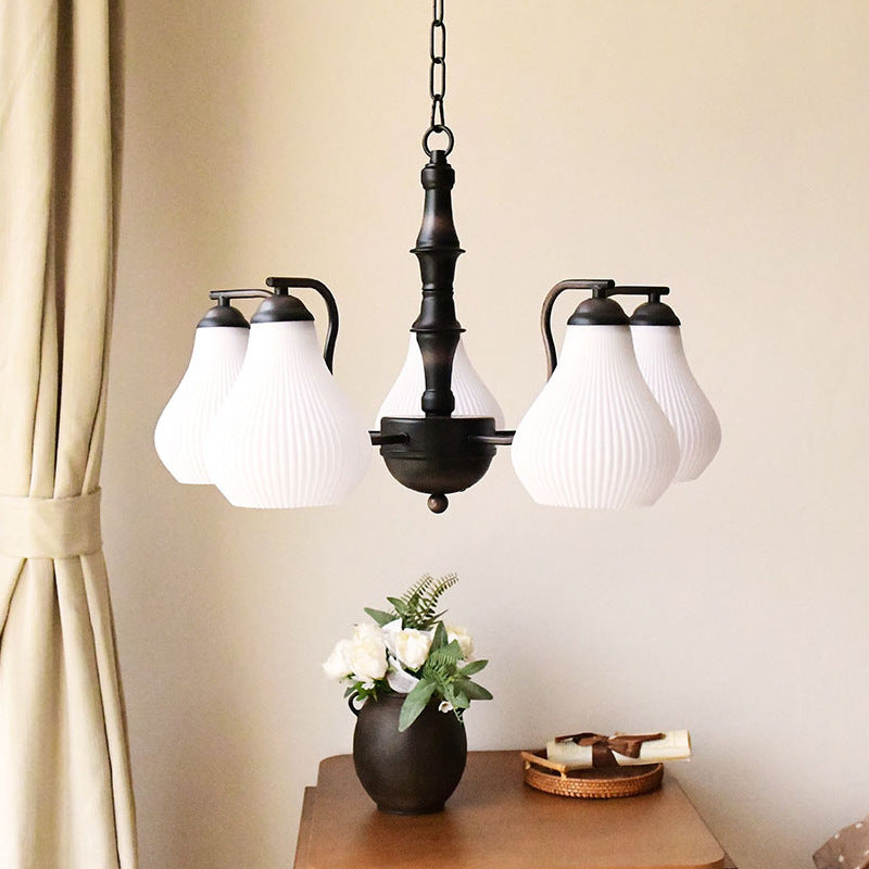 Traditional French Vase Iron PVC 3/5-Light Chandelier For Living Room