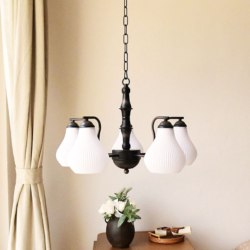 Traditional French Vase Iron PVC 3/5-Light Chandelier For Living Room