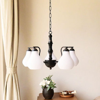 Traditional French Vase Iron PVC 3/5-Light Chandelier For Living Room