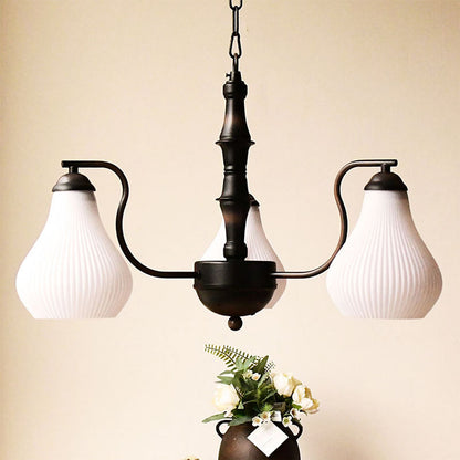 Traditional French Vase Iron PVC 3/5-Light Chandelier For Living Room