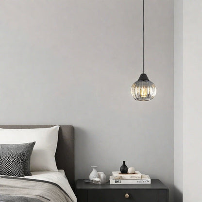Modern Minimalist Pumpkin Iron Glass 1-Light Pendant Light For Living Room
