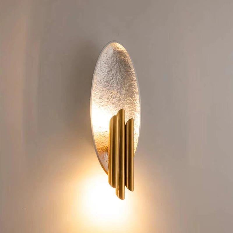 Contemporary Creative Elliptical Iron Resin 2-Light Wall Sconce Lamp For Bedroom