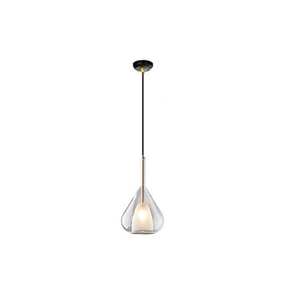 Modern Minimalist Water Droplet Iron Glass 1-Light Pendant Light For Living Room