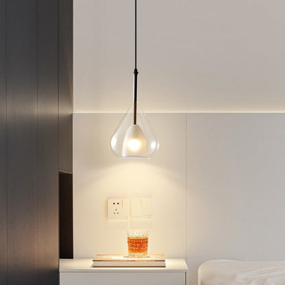 Modern Minimalist Water Droplet Iron Glass 1-Light Pendant Light For Living Room