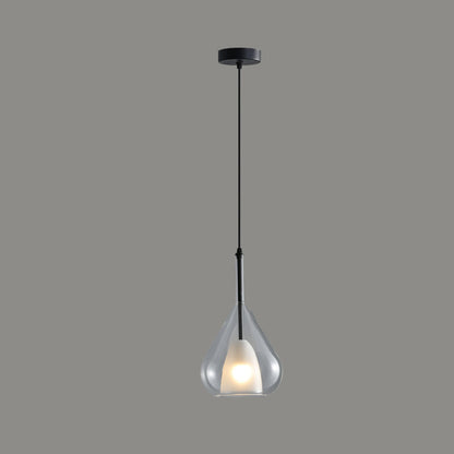 Modern Minimalist Water Droplet Iron Glass 1-Light Pendant Light For Living Room