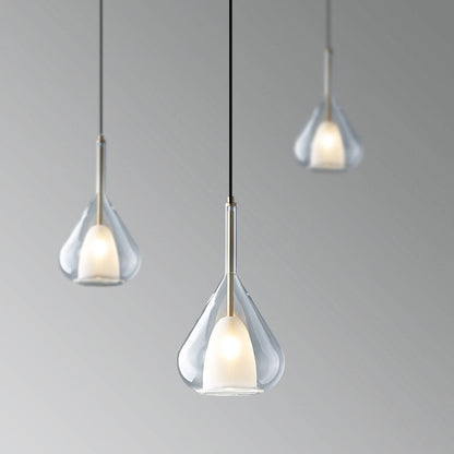 Modern Minimalist Water Droplet Iron Glass 1-Light Pendant Light For Living Room