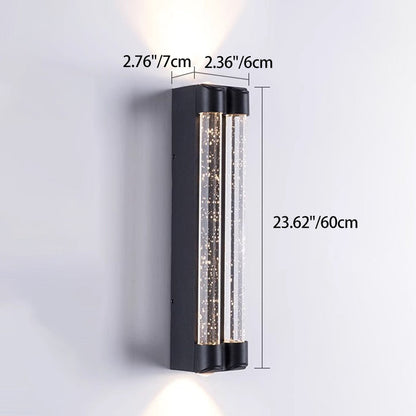 Modern Minimalist Waterproof Trapezoid Cylindrical Stainless Steel Crystal LED Outdoor Wall Sconce Lamp For Garden