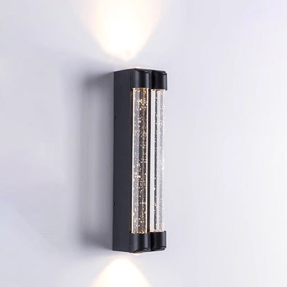 Modern Minimalist Waterproof Trapezoid Cylindrical Stainless Steel Crystal LED Outdoor Wall Sconce Lamp For Garden