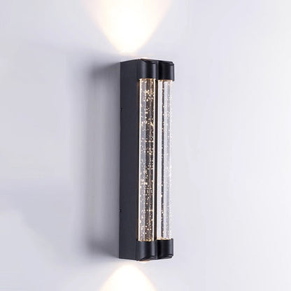 Modern Minimalist Waterproof Trapezoid Cylindrical Stainless Steel Crystal LED Outdoor Wall Sconce Lamp For Garden