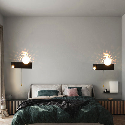 Contemporary Creative Rectangle Iron & PC Rotatable LED Wall Sconce Lamp For Bedroom