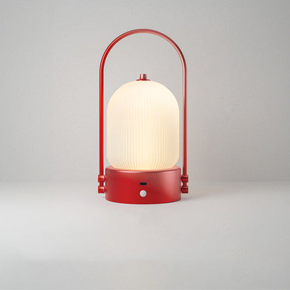 Modern Minimalist Oval Metal Iron Glass Inductive Portable USB LED Table Lamp For Bedroom