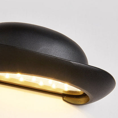 Contemporary Creative Hat Waterproof Aluminum PC Outdoor LED Wall Sconce Lamp For Outdoor Patio