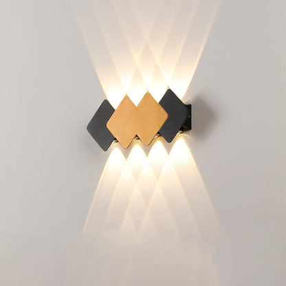 Contemporary Creative Waterproof Rhombus Aluminum Outdoor LED Wall Sconce Lamp For Garden