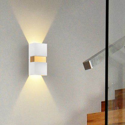 Modern Minimalist Waterproof Cuboid Aluminum Outdoor LED Wall Sconce Lamp For Outdoor Patio