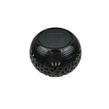 Modern Art Deco Waterproof Solar Hollowed-Out Bowl Iron LED Outdoor Light Landscape Lighting For Garden