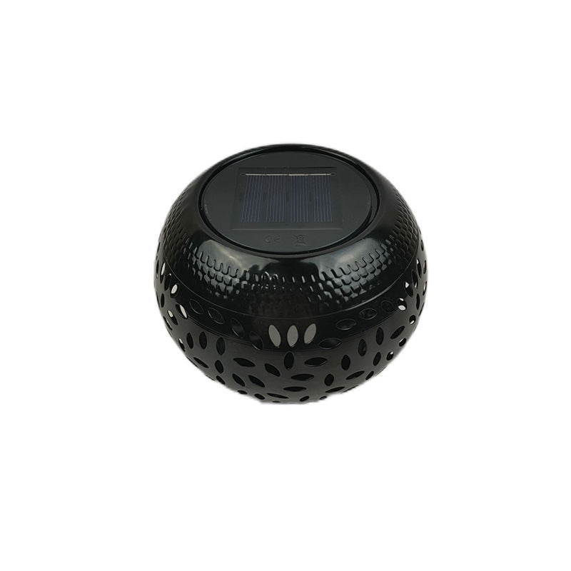 Modern Art Deco Waterproof Solar Hollowed-Out Bowl Iron LED Outdoor Light Landscape Lighting For Garden