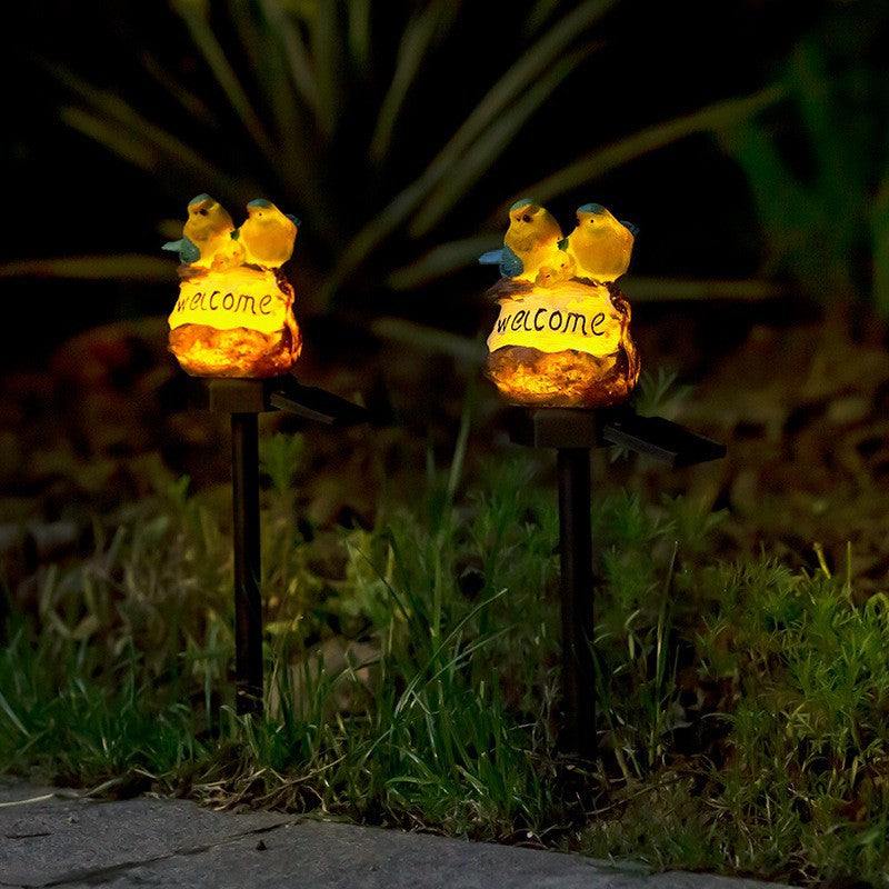 Contemporary Retro Bird Waterproof Solar PP Resin LED Outdoor Light Landscape Lighting For Garden