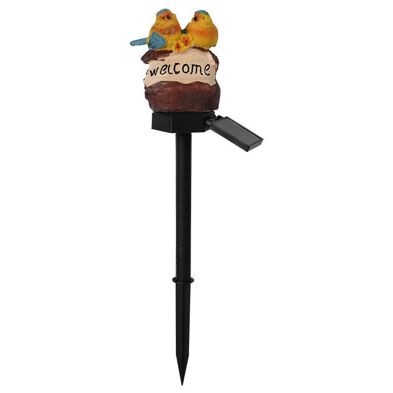 Contemporary Retro Bird Waterproof Solar PP Resin LED Outdoor Light Landscape Lighting For Garden