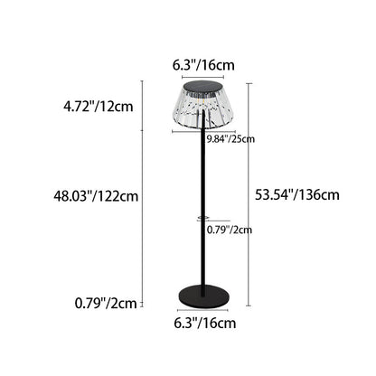 Contemporary Industrial Waterproof Solar USB Iron Glass Outdoor LED Standing Floor Lamp For Garden