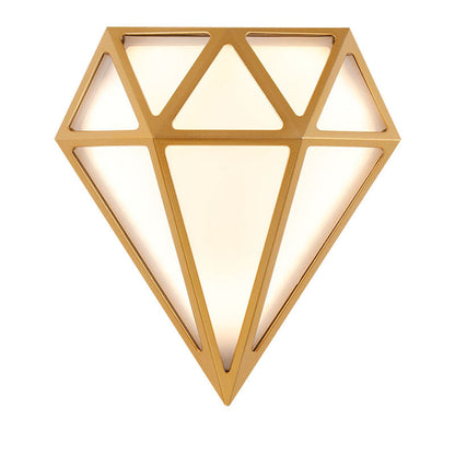 Modern Art Deco Waterproof Diamond Aluminum Acrylic LED Outdoor Wall Sconce Lamp For Garden