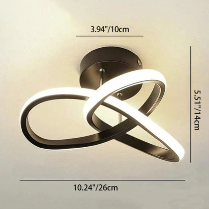 Modern Simplicity Geometric Aluminum Iron Silicone LED Semi-Flush Mount Ceiling Light For Hallway
