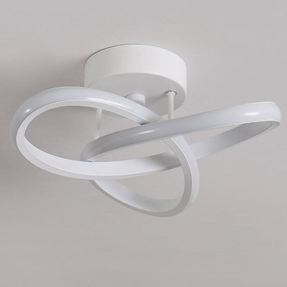 Modern Simplicity Geometric Aluminum Iron Silicone LED Semi-Flush Mount Ceiling Light For Hallway