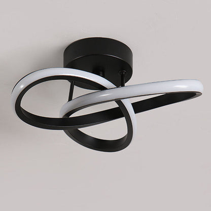 Modern Simplicity Geometric Aluminum Iron Silicone LED Semi-Flush Mount Ceiling Light For Hallway