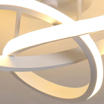 Modern Simplicity Geometric Aluminum Iron Silicone LED Semi-Flush Mount Ceiling Light For Hallway